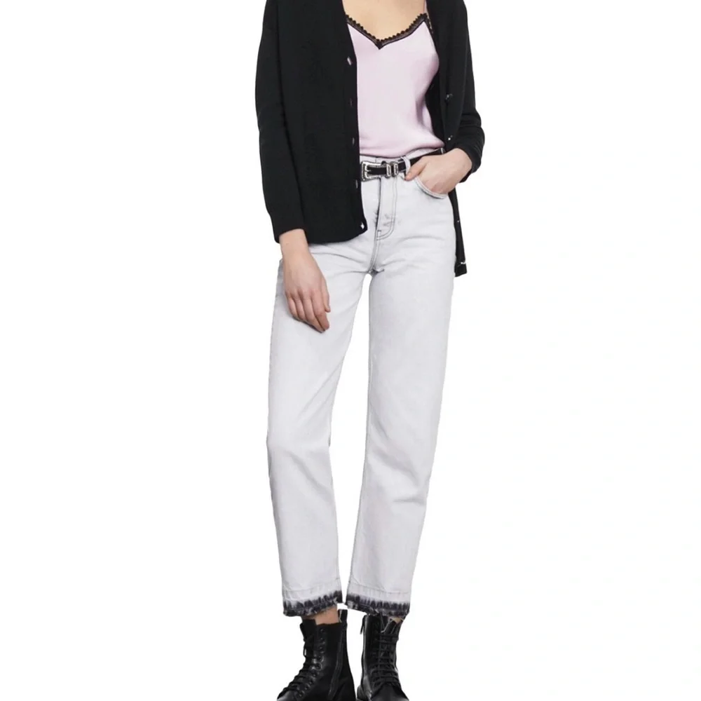 The Kooples straight bleached jeans white 42